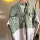 Washed Green Denim X Triko Jacket With Pockets