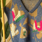Embroidered Indigo Colors Vest