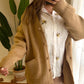 Camel Double Pockets Knitted Cardigan