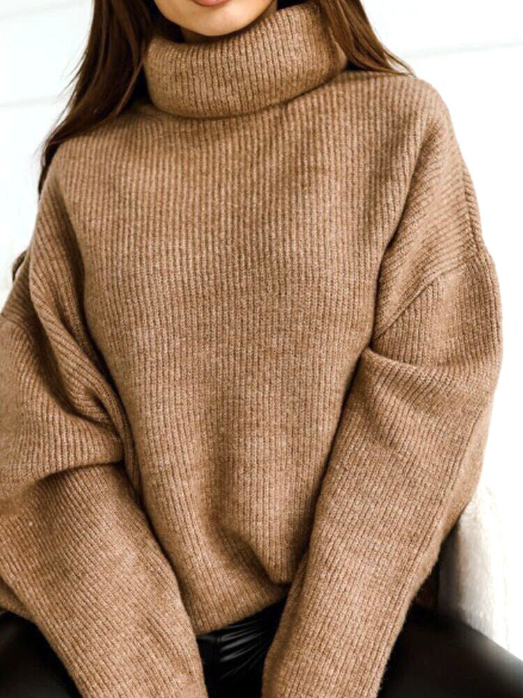 Camel Turtleneck Heavy Pullover