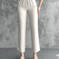 White Muslin Cotton Pants With Fringes