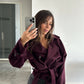 Burgundy Wool Belted Coat