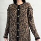 Brown Leopard Mohair Long Cardigan