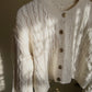 Cream Braided Cardigan With Golden Buttons