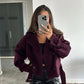 Burgundy Wool Belted Coat