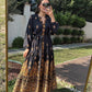 Black & Golden Ethnic Belted Dress