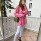 Rhombus Pink Knitted Cardigan