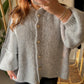 Italian Grey Triko Cardigan With Golden Buttons