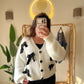 Off White Cardigan With Bow Details