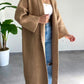 Camel Heavy Longline Coat Cardigan