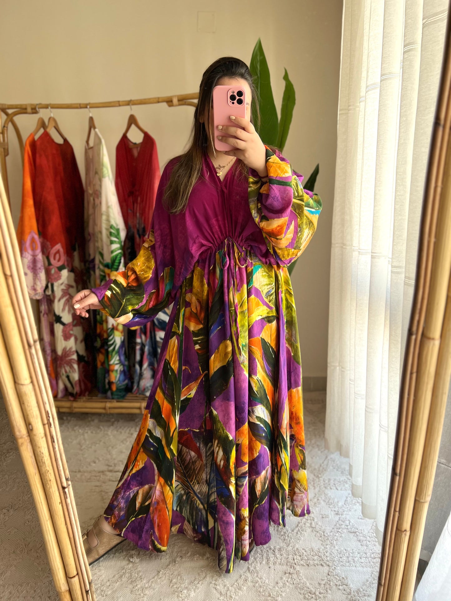 Purple Floral Tokyo Belted Dress