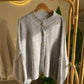 Italian Grey Triko Cardigan With Golden Buttons