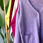 Lilac Double Pockets Knitted Cardigan