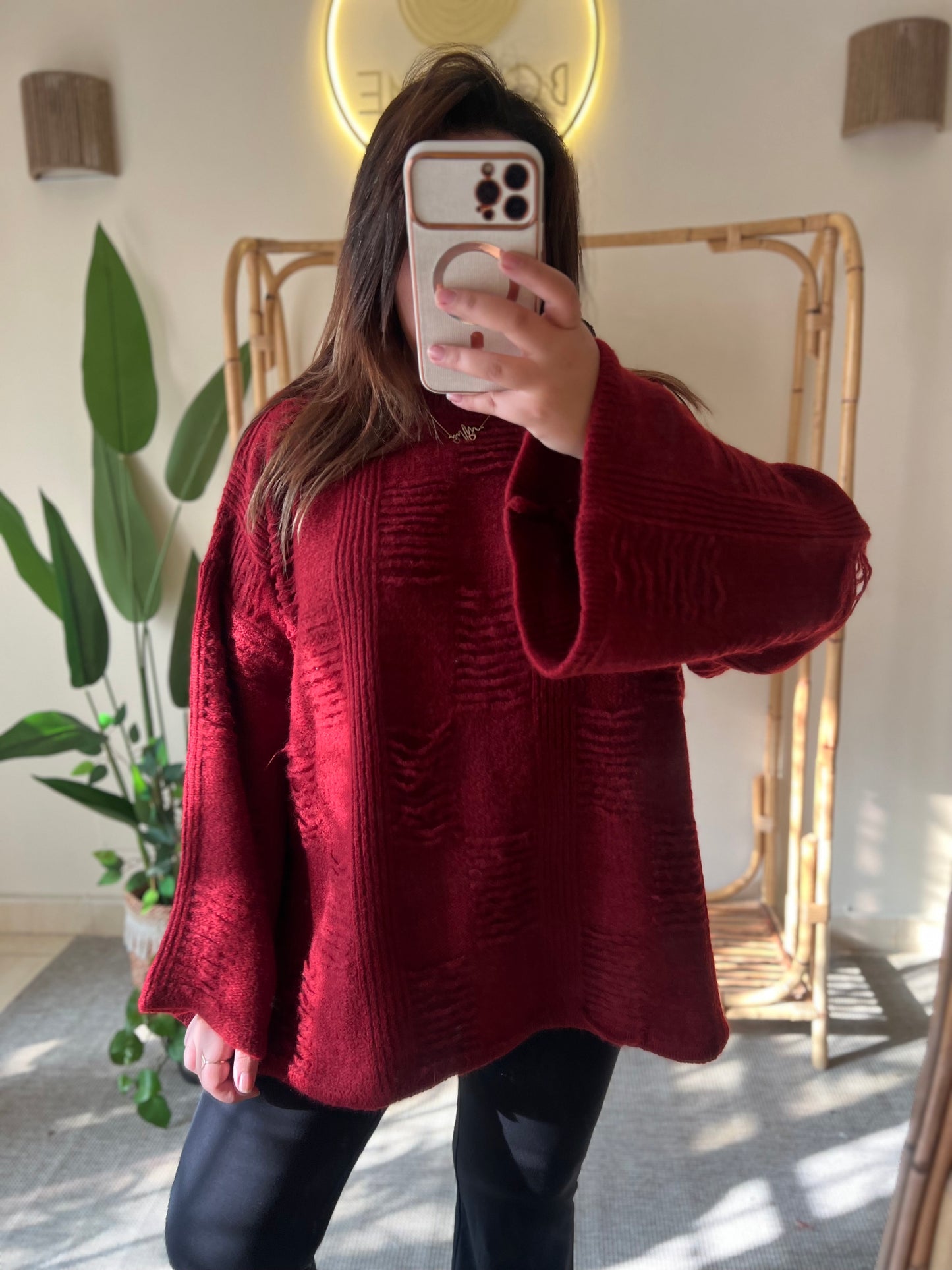 The Oversized Burgundy Pullover