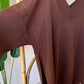 Chocolate Brown V Neck Pullover With Side-Slit