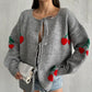 Cherry Grey Cardigan With Tie Front Details