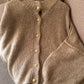 Italian Latte Triko Cardigan With Golden Buttons