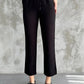 Black Muslin Cotton Pants With Fringes