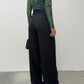 Dark Grey Linen Wrapped Wide Leg Pants