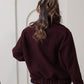 Burgundy Zip Up Wool Jacket