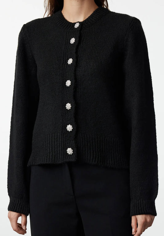 Black Rhinestones Cardigan