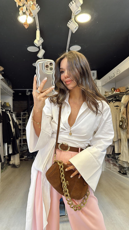 White Tie Front Shirt