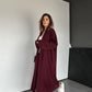 Shawl Collar Burgundy Longline Cardigan (PRE-ORDER)