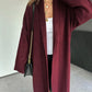 Shawl Collar Burgundy Longline Cardigan (PRE-ORDER)