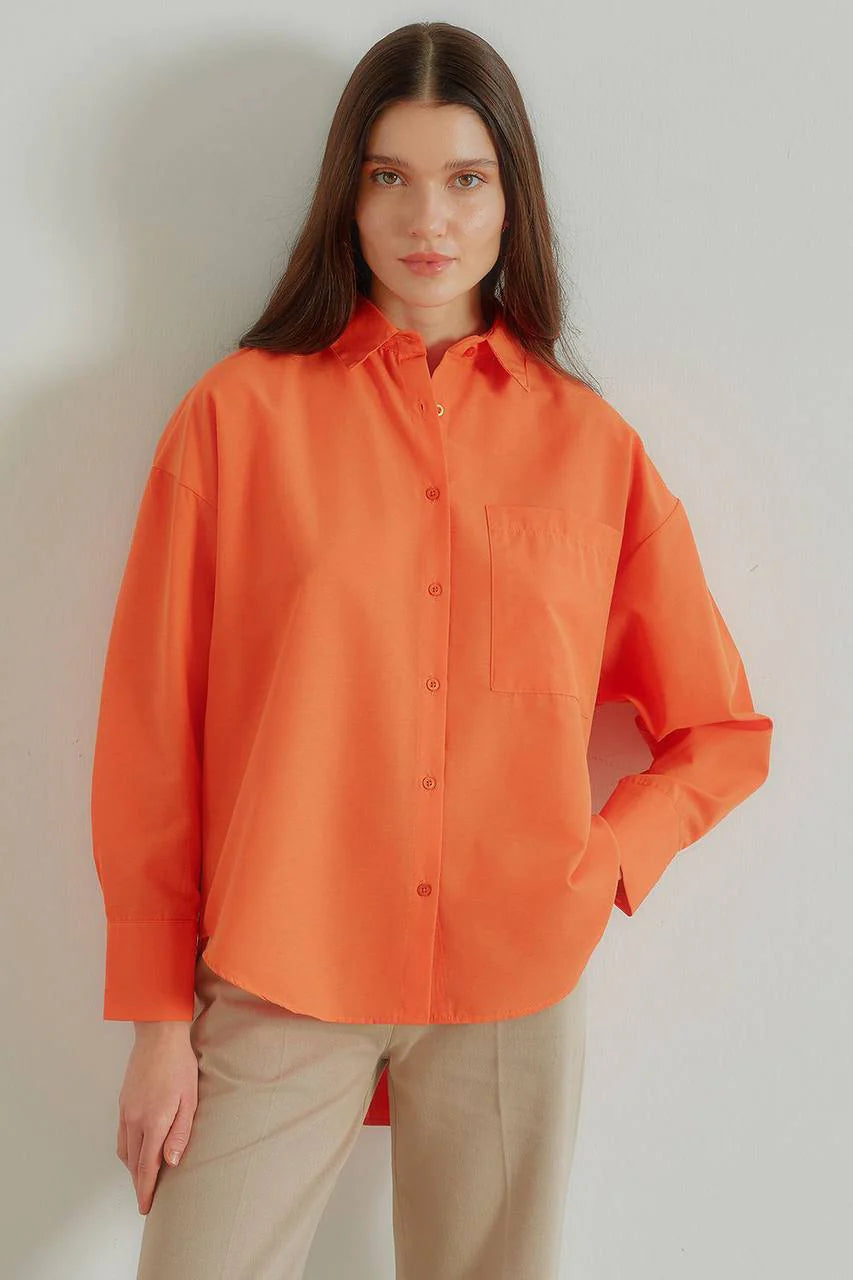 Poplin Oversized With Back Buttons Shirt