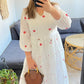 White Red Cut Out Floral Dress