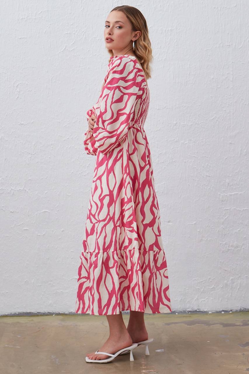 Latin Pink Off shoulder Dress