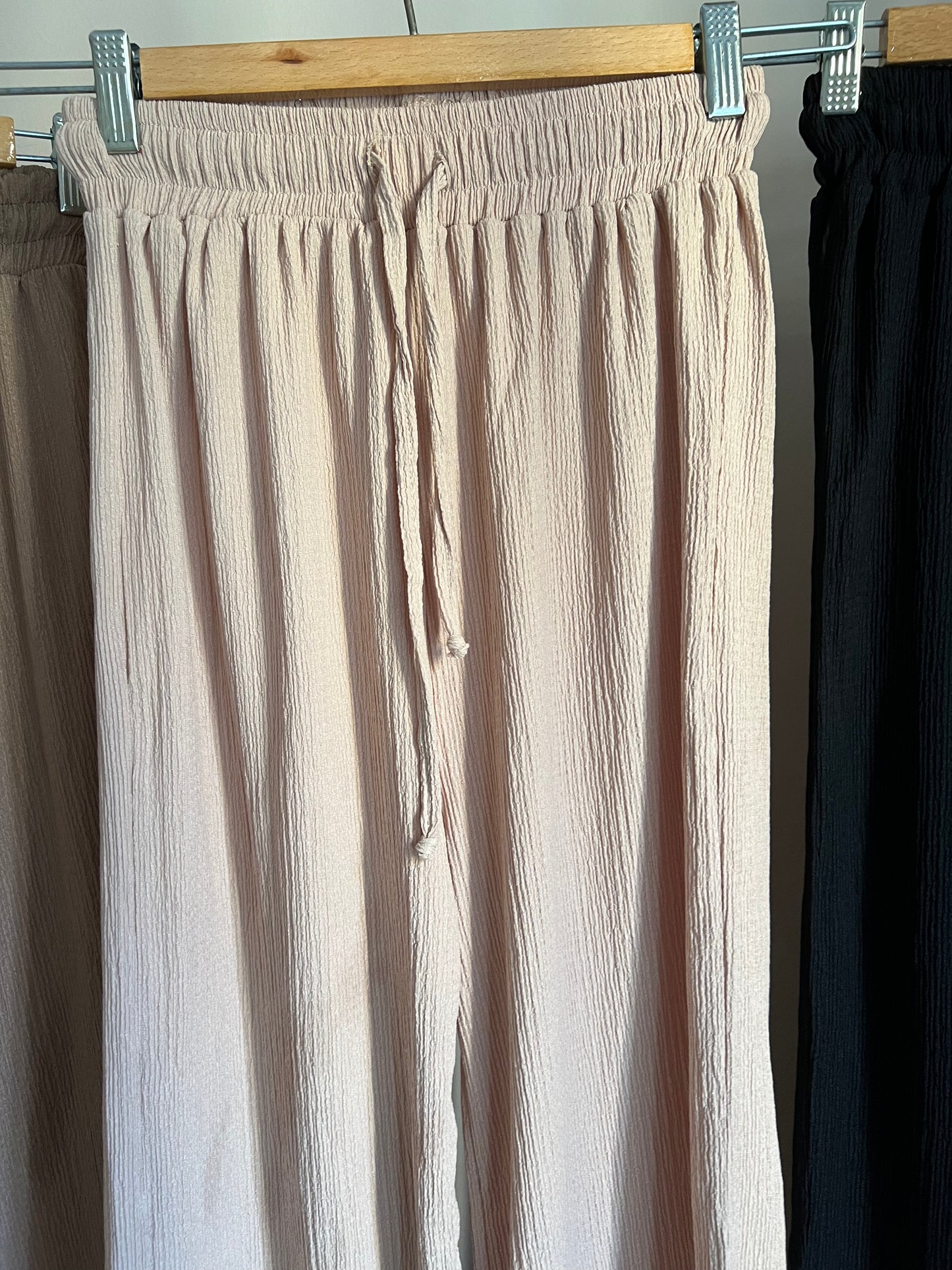 Crinkled Wide Leg Pants