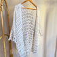 Off White Crochet Tasseled Kimono