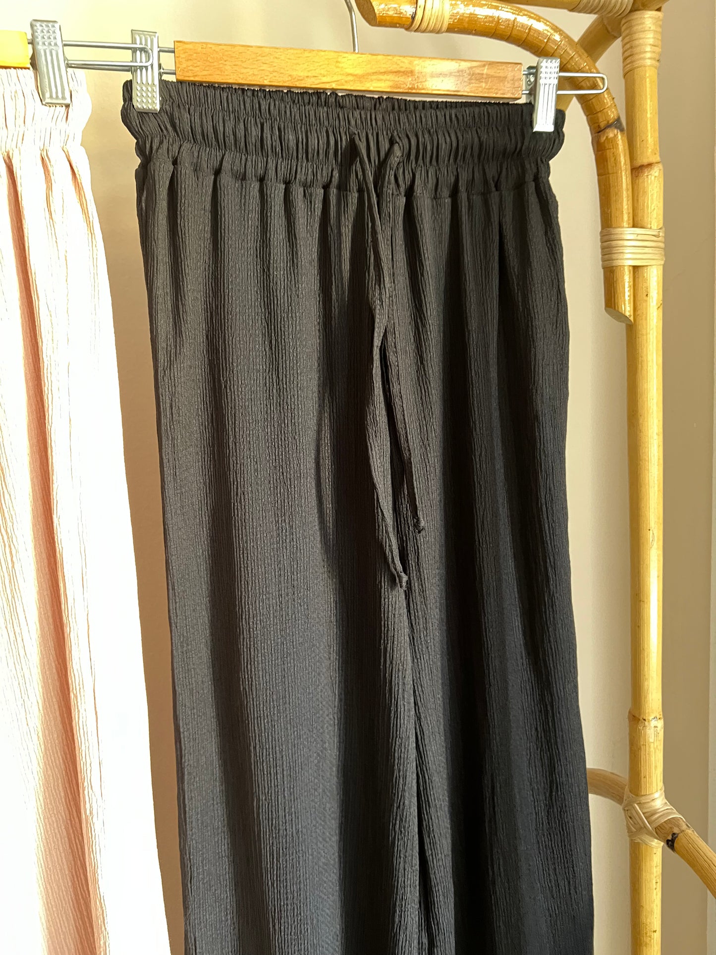 Crinkled Wide Leg Pants