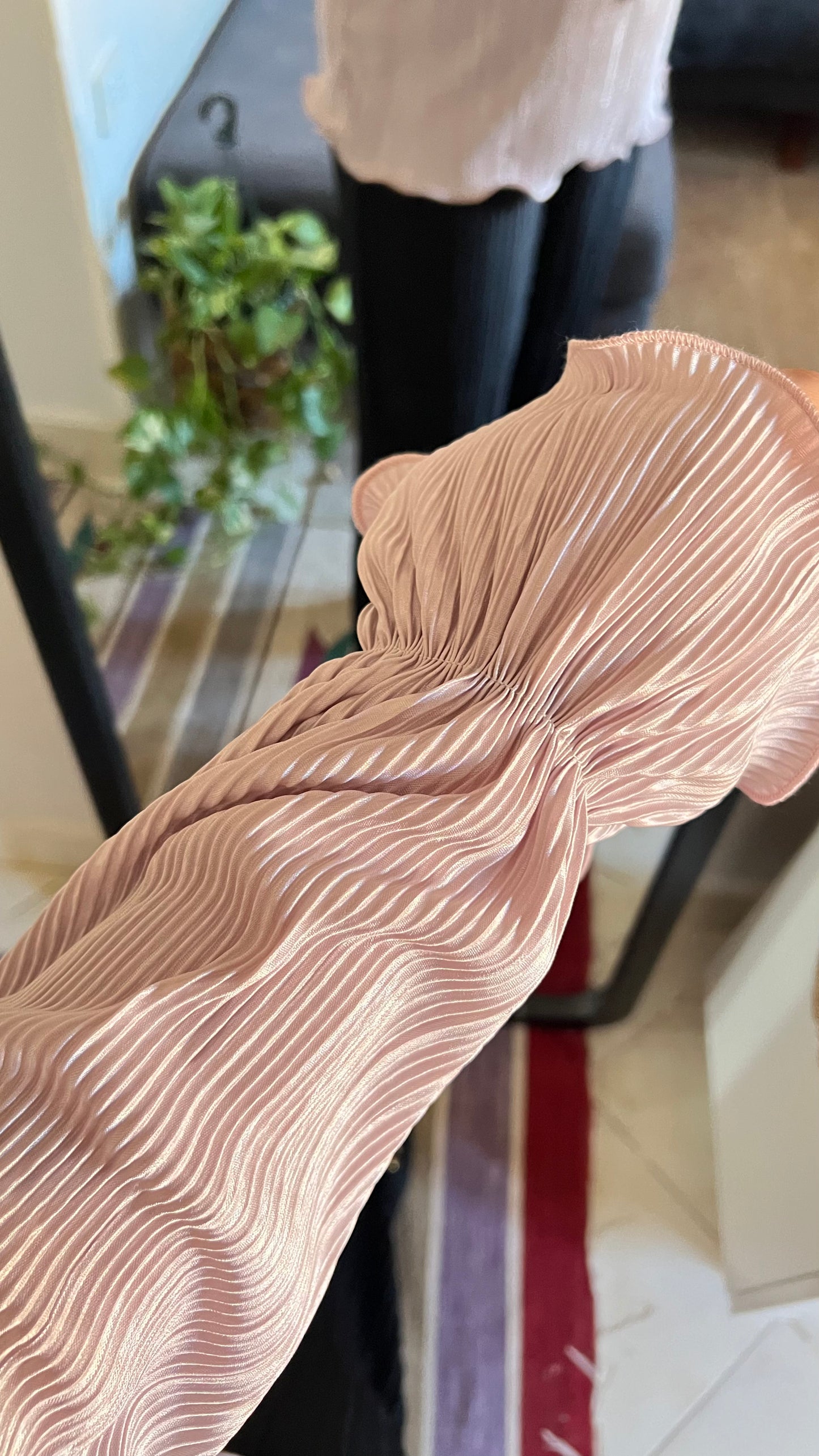 Pink Pleated Blouse