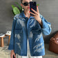 Embroidered Denim Jacket With Pockets