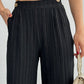 Crinkled Linen Black Pants