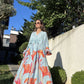 Blue Orange Pastel Florie Tokyo Belted Dress