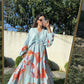 Blue Orange Pastel Florie Tokyo Belted Dress