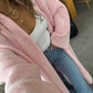 Baby Pink Heavy Wool Longline Cardigan