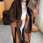 Brown Heavy Longline Coat Cardigan