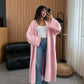 Baby Pink Heavy Wool Longline Cardigan