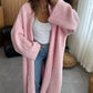 Baby Pink Heavy Wool Longline Cardigan