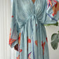 Blue Orange Pastel Florie Tokyo Belted Dress