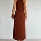 Brown Halter Basic Dress