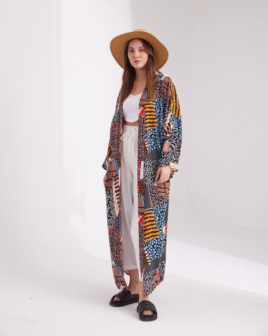 Patchwork Belted Kimono