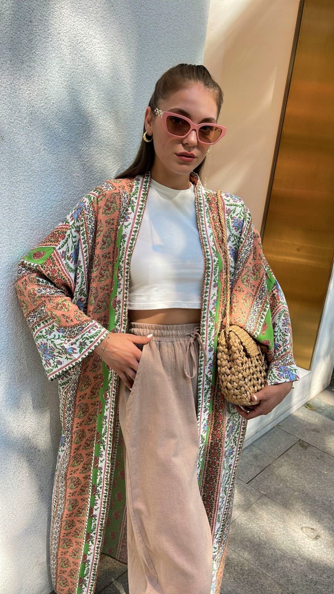 Paisley Cotton Kimono With Belt