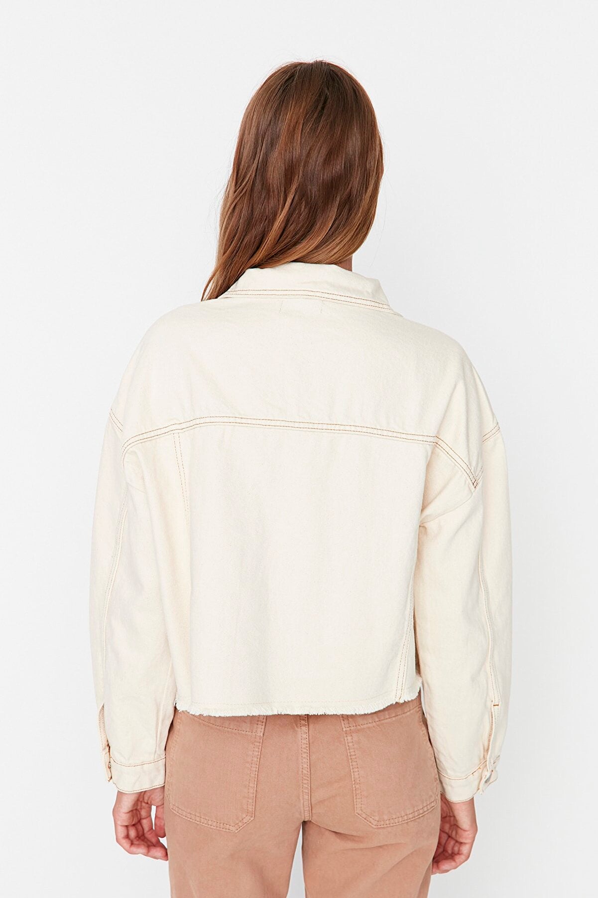 Cropped Cream Jeans Jacket