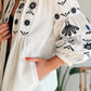 Cotton Embroidered White X Blue Cardigan