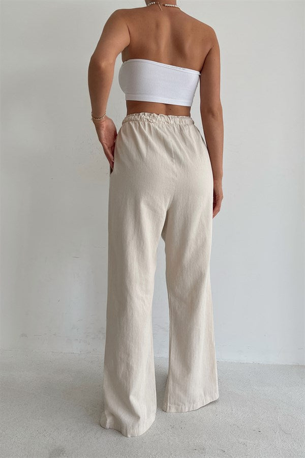 Linen Split Hem Pants